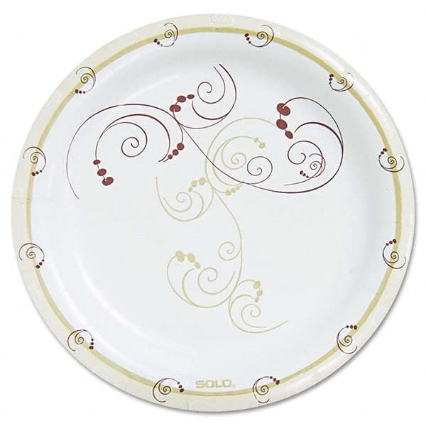 DART - Symphony Paper Dinnerware, Heavyweight Plate, 9", Tan, 125/Pack - Apex Tool & Supply
