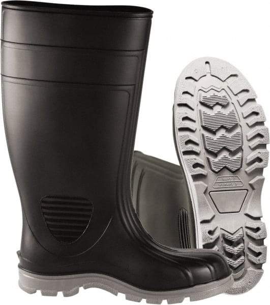 PRO-SAFE - Unisex Size 11 Medium Width Plain Work Boot - Black, PVC Blend Upper, 15" High, Non-Slip, Waterproof - Apex Tool & Supply