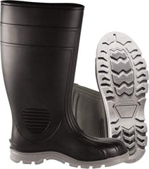 PRO-SAFE - Unisex Size 9 Medium Width Plain Work Boot - Black, PVC Blend Upper, 15" High, Non-Slip, Waterproof - Apex Tool & Supply