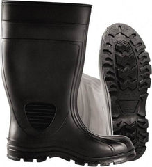 PRO-SAFE - Unisex Size 11 Medium Width Steel Work Boot - Black, PVC Upper, 15" High, Non-Slip, Waterproof - Apex Tool & Supply