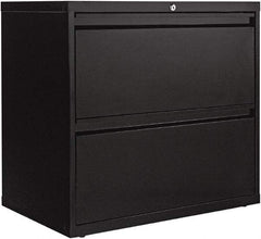 ALERA - 30" Wide x 28.38" High x 19-1/4" Deep, 2 Drawer Lateral File - Steel, Black - Apex Tool & Supply