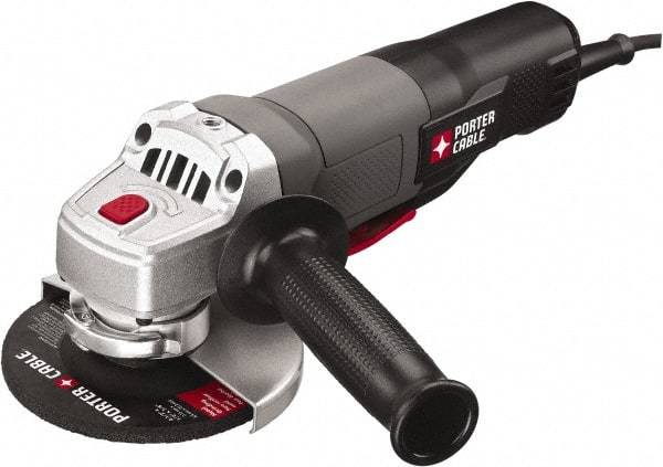 Porter-Cable - 4-1/2" Wheel Diam, 11,000 RPM, Corded Angle & Disc Grinder - 5/8-11 Spindle, 120 Volts, 7 Amps - Apex Tool & Supply