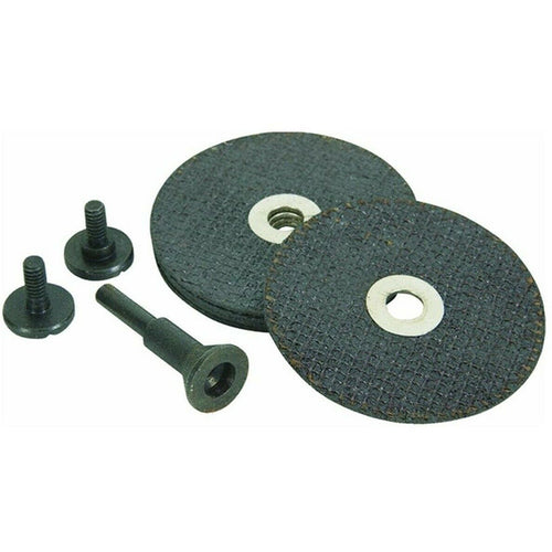 Vortec 6-Piece Cut-Off Wheel Kit, Mandrel and 5 ea. 3″ × 1/16″ × 3/8″ Wheels - Apex Tool & Supply