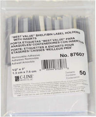 C-LINE - 3" Long x 1/2" Wide, Self Adhesive Back, Label Holder - Clear - Apex Tool & Supply