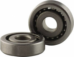 USDI - 1 Row, 1-1/2" OD, 1/2" Bore Diam, Round Open Conveyor Roller Bearing - 135 Lb Capacity, 550 Max RPM, Steel with Steel Housing - Apex Tool & Supply