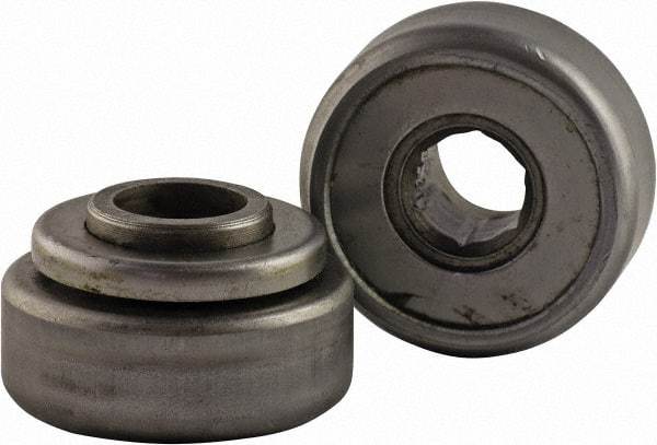 USDI - 1 Row, 1-1/2" OD, 7/16" Hex Open Conveyor Roller Bearing - 135 Lb Capacity, 550 Max RPM, Steel with Steel Housing - Apex Tool & Supply