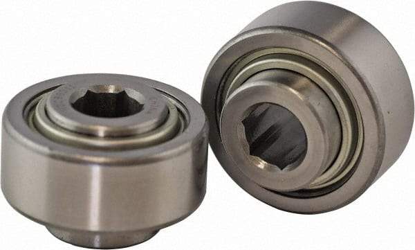 USDI - 1 Row, 2.265" OD, 11/16" Hex Double Shield Conveyor Roller Bearing - 2,450 Lb Capacity, 550 Max RPM, Steel with 52100 Chrome Steel Housing - Apex Tool & Supply