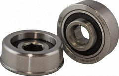 USDI - 1 Row, 1-1/2" OD, 7/16" Hex Double Shield Conveyor Roller Bearing - 635 Lb Capacity, 550 Max RPM, with Flange, Steel with Zinc Housing - Apex Tool & Supply