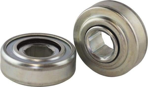 USDI - 1 Row, 3-1/16" OD, 1-1/16" Hex Open Conveyor Roller Bearing - 603 Lb Capacity, 550 Max RPM, Steel with Zinc Housing - Apex Tool & Supply