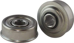 USDI - 1 Row, 2.265" OD, 5/8" Hex Single Seal Conveyor Roller Bearing - 425 Lb Capacity, 550 Max RPM, with Flange, Steel with Zinc Housing - Apex Tool & Supply