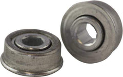 USDI - 1 Row, 0.908" OD, 5/16" Hex Open Conveyor Roller Bearing - 35 Lb Capacity, 550 Max RPM, with Flange, Steel with Zinc Housing - Apex Tool & Supply