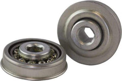 USDI - 1 Row, 1.897" OD, 7/16" Hex Single Seal Conveyor Roller Bearing - 190 Lb Capacity, 550 Max RPM, with Flange, Steel with Zinc Housing - Apex Tool & Supply