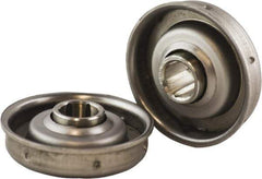 USDI - 1 Row, 1.78" OD, 7/16" Hex Open Conveyor Roller Bearing - 140 Lb Capacity, 550 Max RPM, with Flange, Stainless Steel with Stainless Steel Housing - Apex Tool & Supply