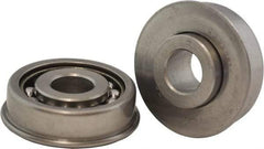 USDI - 1 Row, 2" OD, 1" Bore Diam, Round Open Conveyor Roller Bearing - 240 Lb Capacity, 550 Max RPM, with Flange, Steel with Steel Housing - Apex Tool & Supply