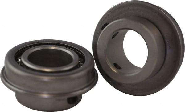 USDI - 1 Row, 2" OD, 1" Bore Diam, Round Open Conveyor Roller Bearing - 240 Lb Capacity, 550 Max RPM, with Flange, Steel with Steel Housing - Apex Tool & Supply