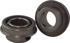 USDI - 1 Row, 2" OD, 1" Bore Diam, Round Open Conveyor Roller Bearing - 240 Lb Capacity, 550 Max RPM, with Flange, Steel with Steel Housing - Apex Tool & Supply