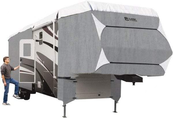 Classic Accessories - Polypropylene RV Protective Cover - 37 to 41' Long x 140" High, Gray and White - Apex Tool & Supply