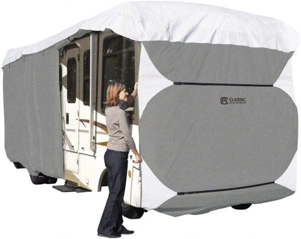 Classic Accessories - Polypropylene RV Protective Cover - 37 to 40' Long x 140" High, Gray and White - Apex Tool & Supply