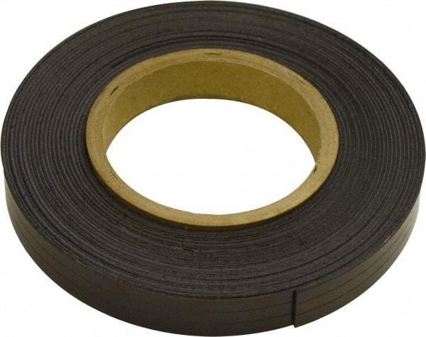 Mag-Mate - 300" Long x 1/2" Wide x 1/16" Thick Flexible Magnetic Strip - 6 Lb Max Pull Force, 3 Linear Ft/Lb Magnetic Pull Force, Plain Back, Dark Brown - Apex Tool & Supply