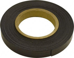 Mag-Mate - 300" Long x 1" Wide x 1/16" Thick Flexible Magnetic Strip - 12 Lb Max Pull Force, 6 Linear Ft/Lb Magnetic Pull Force, Plain Back, Dark Brown - Apex Tool & Supply