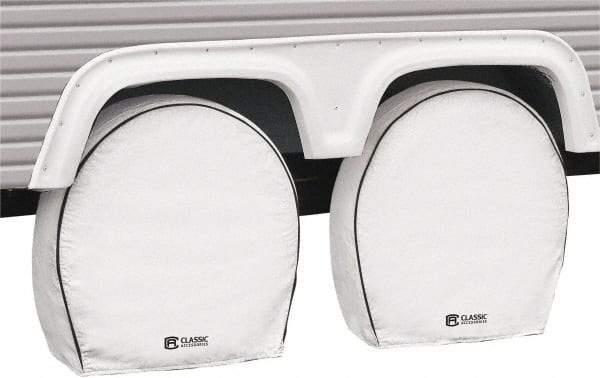 Classic Accessories - Polyvinyl Chloride RV Protective Cover - 26-3/4 to 29" Diam x 8-1/2" Wide, Snow White - Apex Tool & Supply