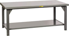 Little Giant - 60 Wide x 36" Deep x 34" High, 7 Gauge Steel Workbench - Fixed Legs, Gray - Apex Tool & Supply