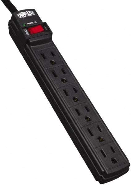 Tripp-Lite - 6 Outlets, 120 VAC15 Amps, 6' Cord, Power Outlet Strip - Floor, Keyhole Mount, 5-15 NEMA Configuration, 1.1" Strip - Apex Tool & Supply