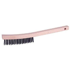 Vortec Pro Curved Handle Scratch Brush, Stainless Steel, 3 × 19 Rows - Apex Tool & Supply