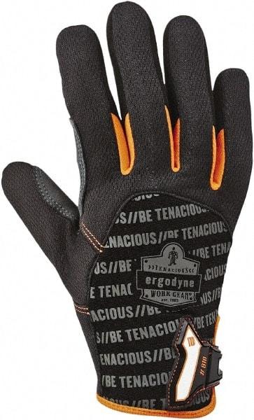 Ergodyne - Size S (7) Polyester Blend Work Gloves - For Mechanic's & Lifting, Uncoated, Hook & Loop Cuff, Full Fingered, Black, Paired - Apex Tool & Supply