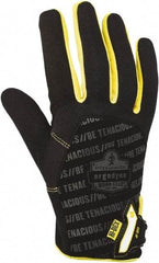 Ergodyne - Size 2XL (11) Polyester Blend Work Gloves - For Mechanic's & Lifting, Uncoated, Hook & Loop Cuff, Full Fingered, Black, Paired - Apex Tool & Supply