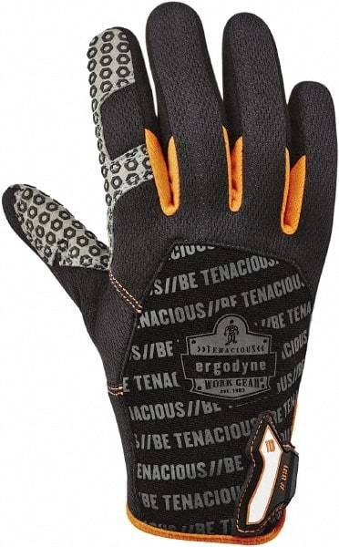 Ergodyne - Size 2XL (11) Polyester Blend Work Gloves - For Mechanic's & Lifting, Uncoated, Hook & Loop Cuff, Full Fingered, Black, Paired - Apex Tool & Supply
