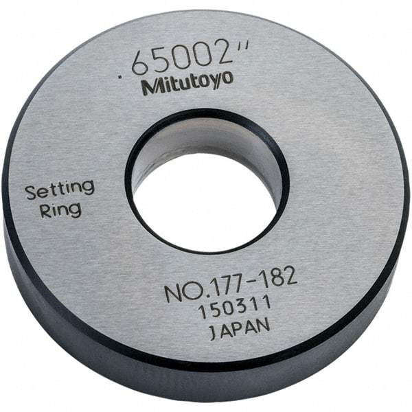 Mitutoyo - Setting Rings Inside Diameter (Decimal Inch): 0.6500 Outside Diameter (Decimal Inch): 1.7700 - Apex Tool & Supply