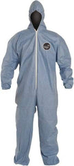 Dupont - Size XL FR Disposable Flame Resistant/Retardant Coveralls - Blue, Zipper Closure, Elastic Cuffs, Elastic Ankles, Serged Seams - Apex Tool & Supply