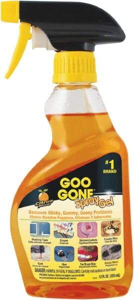 Goo Gone - 12 oz Spray Bottle Adhesive Remover - Removes Adhesives, Gum, Tar, Crayon, Scuff Marks, Wax, Sap - Apex Tool & Supply