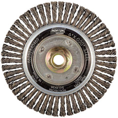 Norton - 6" OD, 5/8-11 Arbor Hole, Stringer Bead Carbon Wheel Brush - Apex Tool & Supply