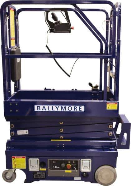 Ballymore - Cherry Pickers (Personal Lifts) Type: Drivable Mini Scissor Lift Type of Power: 12V DC - Apex Tool & Supply