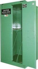 Securall Cabinets - 1 Door, Green Steel Standard Safety Cabinet for Flammable and Combustible Liquids - 46" High x 43" Wide x 18" Deep, Self Closing Door, 3 Point Key Lock, H Cylinder Capacity - Apex Tool & Supply