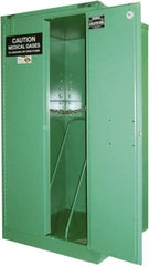 Securall Cabinets - 2 Door, Green Steel Standard Safety Cabinet for Flammable and Combustible Liquids - 67" High x 34" Wide x 34" Deep, Self Closing Door, 3 Point Key Lock, H Cylinder Capacity - Apex Tool & Supply
