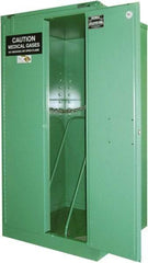 Securall Cabinets - 2 Door, Green Steel Standard Safety Cabinet for Flammable and Combustible Liquids - 67" High x 34" Wide x 34" Deep, Self Closing Door, 3 Point Key Lock, H Cylinder Capacity - Apex Tool & Supply