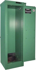 Securall Cabinets - 1 Door, Green Steel Standard Safety Cabinet for Flammable and Combustible Liquids - 46" High x 14" Wide x 13-5/8" Deep, Self Closing Door, 3 Point Key Lock, D, E Cylinder Capacity - Apex Tool & Supply