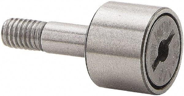 Accurate Bushing - 1-1/4" Roller Diam x 3/4" Width, 1/2" Stud Diam x 1-1/4" Length, Stud Cam Follower - Stainless Steel, 5/8" Thread Length, 1/2-20 Thread, 2" OAL, 2,750 Lb Dynamic Cap - Apex Tool & Supply