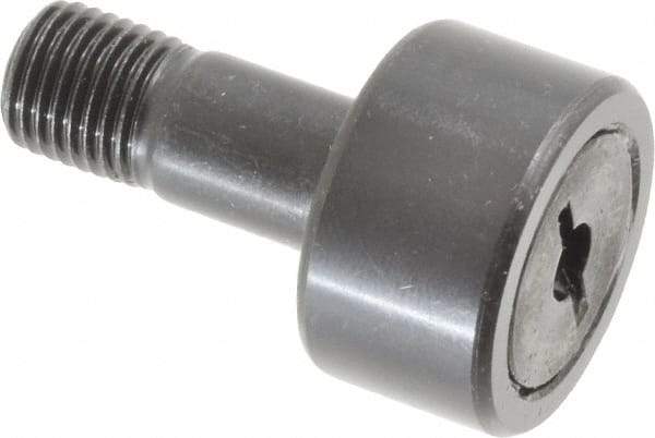 Accurate Bushing - 7/8" Roller Diam x 1/2" Width, 3/8" Stud Diam x 7/8" Length, Stud Cam Follower - Steel, 3/8" Thread Length, 3/8-24 Thread, 1-3/8" OAL, 2,140 Lb Dynamic Cap, 2,260 Lb Static Cap - Apex Tool & Supply