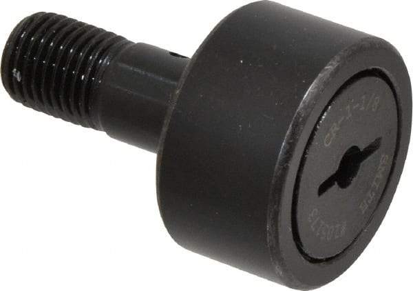 Accurate Bushing - 1-1/8" Roller Diam x 5/8" Width, 7/16" Stud Diam x 1" Length, Stud Cam Follower - Steel, 1/2" Thread Length, 7/16-20 Thread, 1-5/8" OAL, 3,030 Lb Dynamic Cap, 3,100 Lb Static Cap - Apex Tool & Supply