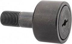 Accurate Bushing - 1-1/4" Roller Diam x 3/4" Width, 1/2" Stud Diam x 1-1/4" Length, Stud Cam Follower - Steel, 5/8" Thread Length, 1/2-20 Thread, 2" OAL, 4,470 Lb Dynamic Cap, 4,300 Lb Static Cap - Apex Tool & Supply