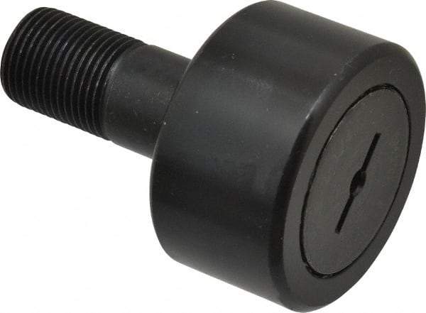 Accurate Bushing - 2-1/4" Roller Diam x 1-1/4" Width, 7/8" Stud Diam x 2" Length, Stud Cam Follower - Steel, 1" Thread Length, 7/8-14 Thread, 3-1/4" OAL, 10,370 Lb Dynamic Cap, 10,700 Lb Static Cap - Apex Tool & Supply