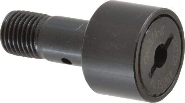 Accurate Bushing - 3/4" Roller Diam x 1/2" Width, 3/8" Stud Diam x 7/8" Length, Stud Cam Follower - Steel, 3/8" Thread Length, 3/8-24 Thread, 1-3/8" OAL, 2,140 Lb Dynamic Cap, 2,260 Lb Static Cap - Apex Tool & Supply