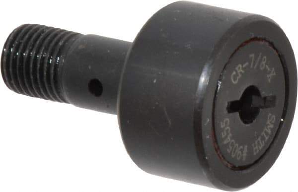 Accurate Bushing - 7/8" Roller Diam x 1/2" Width, 3/8" Stud Diam x 7/8" Length, Stud Cam Follower - Steel, 3/8" Thread Length, 3/8-24 Thread, 1-3/8" OAL, 2,140 Lb Dynamic Cap, 2,260 Lb Static Cap - Apex Tool & Supply