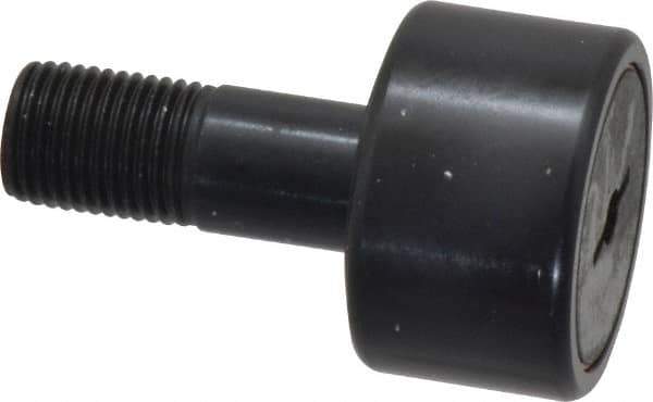 Accurate Bushing - 1-1/4" Roller Diam x 3/4" Width, 1/2" Stud Diam x 1-1/4" Length, Stud Cam Follower - Steel, 5/8" Thread Length, 1/2-20 Thread, 2" OAL, 4,470 Lb Dynamic Cap, 4,300 Lb Static Cap - Apex Tool & Supply