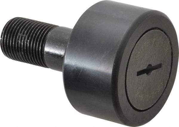 Accurate Bushing - 2-1/4" Roller Diam x 1-1/4" Width, 7/8" Stud Diam x 2" Length, Stud Cam Follower - Steel, 1" Thread Length, 7/8-14 Thread, 3-1/4" OAL, 10,370 Lb Dynamic Cap, 10,700 Lb Static Cap - Apex Tool & Supply