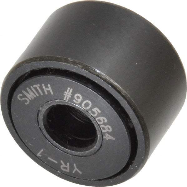 Accurate Bushing - 5/16" Bore, 1" Roller Diam x 5/8" Roller Width, Steel Yoke Cam Follower - 3,030 Lb Dynamic Load Capacity, 11/16" Overall Width - Apex Tool & Supply
